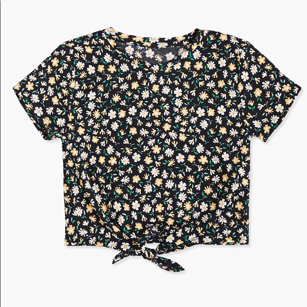 Forever 21 Girls Daisy Knotted Tee (Kids)